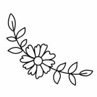 fleur de composition avec des feuilles dans une illustration vectorielle en demi-cercle vecteur