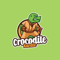 crocodile karaté dessin animé mascotte logo vecteur