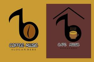 café la musique logo icône, adapté pour entreprise, café ou café magasin logos. la musique icône conception avec tasse et café haricots. vecteur format