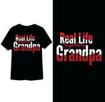 réel la vie grand-père, grand-père t chemise conception vecteur