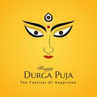 vecteur content durga puja déesse maa durga visage dans content durga puja, dusséhra, et navratri fête concept pour la toile bannière, affiche, social médias poste, et prospectus publicité, la toile, bannière, message,