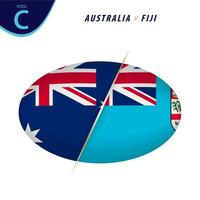 le rugby compétition Australie v Fidji . le rugby contre icône. vecteur