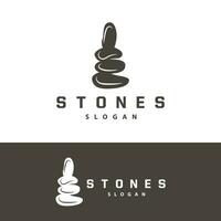 pierre logo, prime élégant conception, pierre équilibre vecteur, faire un pas Roche en marchant icône illustration conception vecteur