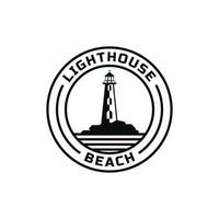 phare silhouette logo conception des idées ancien rétro étiquette vecteur