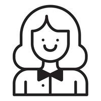 femelle comptabilité avatar vecteur icône, direct style, de comptabilité Icônes collection, isolé sur blanc Contexte.