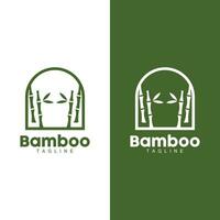 tropical bambou forêt logo, arbre tronc et feuille conception, vecteur illustration symbole