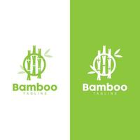 tropical bambou forêt logo, arbre tronc et feuille conception, vecteur illustration symbole