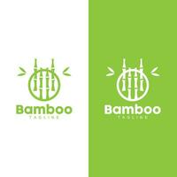 tropical bambou forêt logo, arbre tronc et feuille conception, vecteur illustration symbole