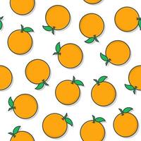 Orange fruit sans couture modèle sur une blanc Contexte. Frais Orange icône vecteur illustration