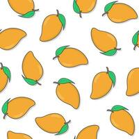 mangue fruit sans couture modèle sur une blanc Contexte. Frais mangue thème illustration vecteur