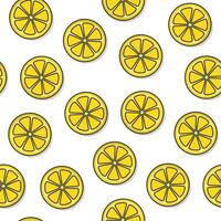 citron fruit sans couture modèle sur une blanc Contexte. tranche citron thème illustration vecteur