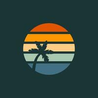 rétro le coucher du soleil logo élément vecteur modèle . le coucher du soleil logo élément . Voyage logo