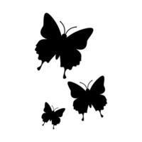 papillon silhouette vecteur gratuit , noir papillon vecteur élément