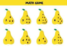 jeu de mathématiques éducatif pour les enfants. feuille de travail. gmes de fruits. vecteur