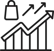 croissance affaires icône symbole vecteur image. illustration de le le progrès contour infographie stratégie développement conception image