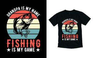 conception de t-shirt de typographie de pêche vecteur