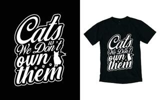 chat typographie T-shirt conception vecteur