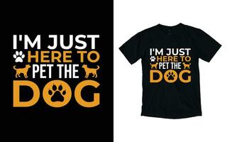 chien typographie T-shirt conception vecteur