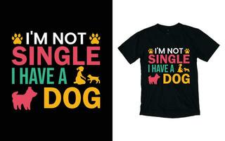 chien typographie T-shirt conception vecteur