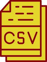 csv fichier format vecteur icône conception