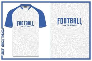 gratuit vecteur Jersey modèle avec bleu batik ornements pour Football sublimation