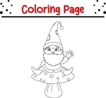 content Noël gnomes coloration page pour des gamins vecteur