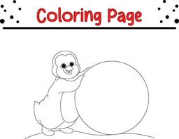 content Noël manchot coloration page pour des gamins vecteur