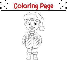 content Noël coloration page pour les enfants. vecteur
