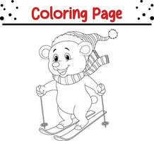 content Noël animal coloration page pour les enfants. vecteur