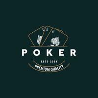 poker carte logo classique vecteur jeux d'argent Jeu conception Facile symbole modèle