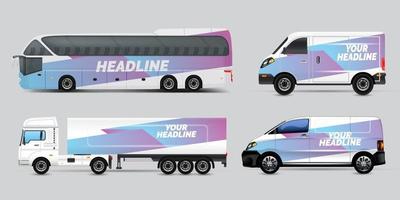 conception de publicité de transport, concept de conception graphique de voiture. motifs graphiques abstraits à rayures pour emballer les véhicules, les fourgons, les camionnettes et les livrées de course. vecteur