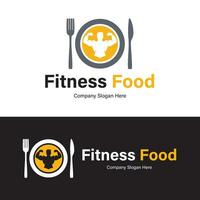 nourriture aptitude logo. nourriture, salle de sport, cœur, restaurant symbole. vecteur