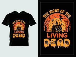 Halloween graphique t chemise conception illustration vecteur citation le nuit de le vivant mort