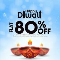 offre vente un d bannière conception modèle avec diya pour content diwali festival. vecteur