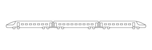 haute la vitesse chemin de fer train pour passager voyage, modèle coloration ligne icône. chemin de fer Voyage et chemin de fer tourisme. train Publique transport côté voir. vecteur contour illustration