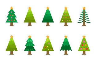 Noël arbre plat icône, vecteur et illustration