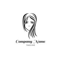 beauté Dame cheveux logo conception vecteur