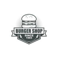 Burger magasin logo un service avec isolé blanc Contexte vecteur