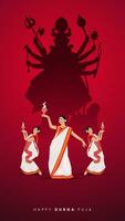 durga visage dans content durga puja, dusséhra, et navratri fête concept pour la toile bannière, affiche, social médias poste, et prospectus La publicité vecteur