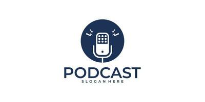 vecteur micro Podcast la communication vecteur logo conception