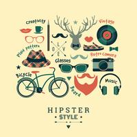 Illustration vectorielle design plat de style hipster. vecteur