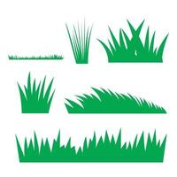 collection de vecteurs silhouette herbe verte