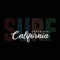 typographie d'illustration de surf californien. parfait pour la conception de t-shirt vecteur