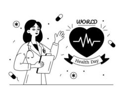 journée mondiale de la santé vecteur