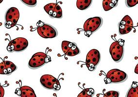 ensemble de rouge coccinelle isolé sur blanche. illustration. vecteur illustration