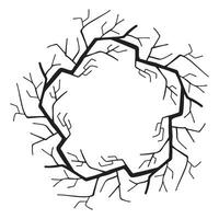 couronne fabriqué de griffonnage arbre branches. effrayant rond frontière avec espace pour texte. vecteur illustration isolé sur blanc Contexte. Halloween cercle Cadre