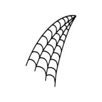 araignée. effrayant Halloween araignée la toile. vecteur isolé illustration. gaze. toile d'araignée contour signe