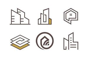 bâtiment logo conception élément vecteur avec Créatif concept idée