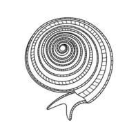 main tiré dessin animé vecteur illustration spirale coquille de mer escargot icône isolé sur blanc Contexte