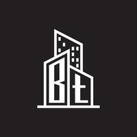 bt réel biens logo avec bâtiment style , réel biens logo Stock vecteur